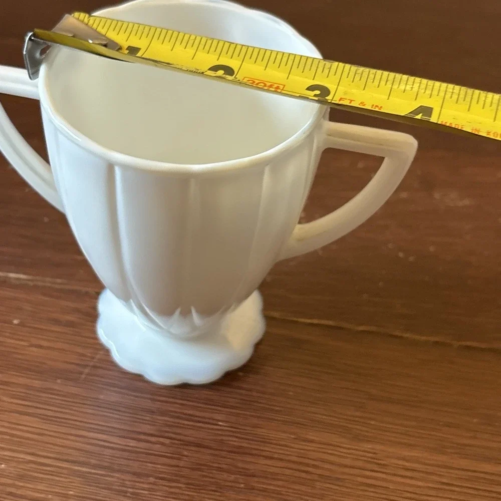 Vintage Sugar Bowl Hazel Atlas Platonite Glass White 1940s 1950s